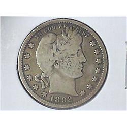 1892 BARBER QUARTER (FINE)