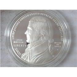 2005 CHIEF JUSTICE MARSHALL PF US SILVER DOLLAR