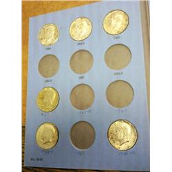 WHITMAN ALBUM OF KENNEDY HALF DOLLARS 6 COINS