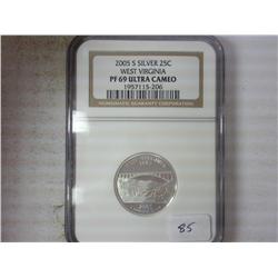 2005-S SILVER WV QUARTER NGC PF69 ULTRA CAMEO