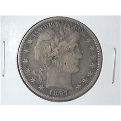 1897 BARBER HALF DOLLAR (SCRATCHED) FINE