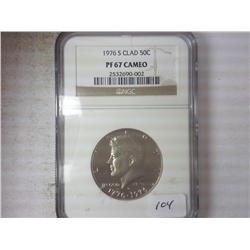 1976-S KENNEDY HALF DOLLAR NGC PF67 CAMEO