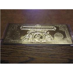 1899 $2 NOTE COPY DONE IN GOLD FOIL LARGE SIZE