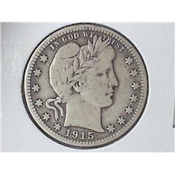 1915-D BARBER QUARTER (FINE)