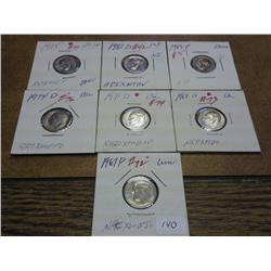 1967, 68-D, 71-D, 74-D, 75, 82-D & 89 ROSY DIMES