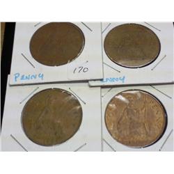 1962, 63, 66, & 67 GREAT BRITAIN PENNIES