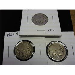 1923-S, 24-S AND 25-S BUFFALO NICKELS