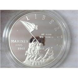 2005 MARINE CORP PROOF US SILVER DOLLAR