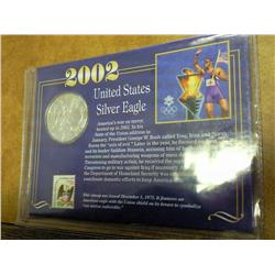 2002 AMERICAN SILVER EAGLE AND STAMP SET (UNC)