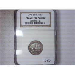 2005-S BISON NICKEL NGC PF69 ULTRA CAMEO