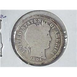 1894 BARBER DIME (GOOD) FILLED DIE ON THE 9