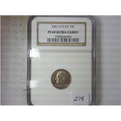 2001-S ROOSEVELT DIME NGC PF69 ULTRA CAMEO