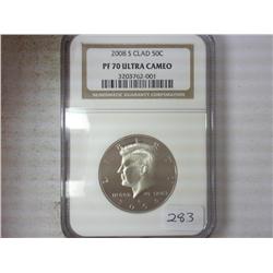 2008-S KENNEDY HALF DOLLAR NGC PF70 ULTRA CAMEO