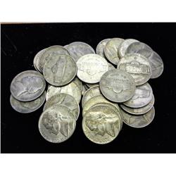 30 ASSORTED 35% SILVER JEFFERSON WAR NICKELS