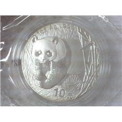 2001 CHINA 10 YUAN SILVER PANDA COIN (UNC)