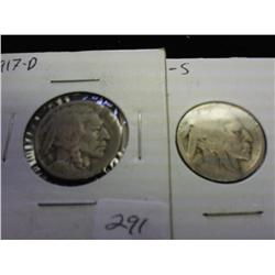 1917-D AND 17-S BUFFALO NICKELS