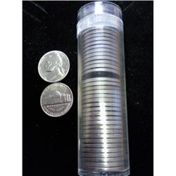 ROLL OF 40 1958-D JEFFERSON NICKELS BRILLIANT UNC