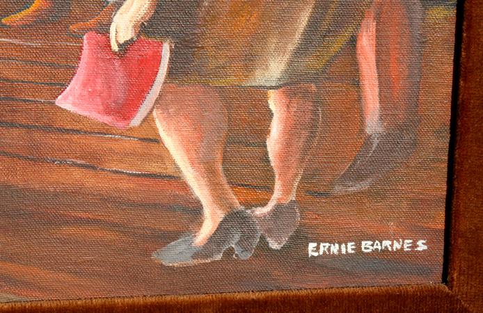 Ernie Barnes Closed Set Oil Painting