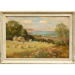 Ernest Llewellyn Hampshire, Harvest Time, Oil Painting