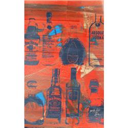 Bobby Hill, Liquor, Silkscreen and Acrylic Painting
