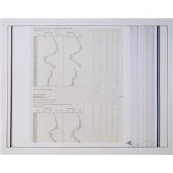 Shlomo Koren, Heart Beat Chart, Ink with Collage