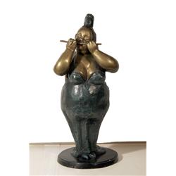 Bruno Luna, La Flautista, Bronze Sculpture