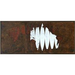 Greg Mahoney, The World, Painting with Collage on Steel