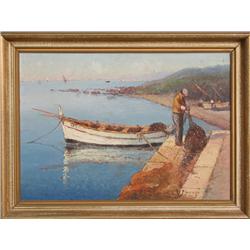 Vincent Manago, Fisherman, Oil Painting