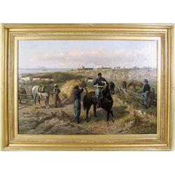 Martelli, Civil War Scene, Oil Painting