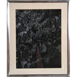 Ruth Mollo, Pscychedelic Surreal Scene, Drawing