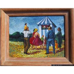 Liz Nicholls, Punch and Judy, Oil Painting