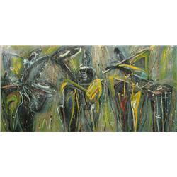 Carlos Eduardo Penagos Valencia, Green Band, Oil Painting