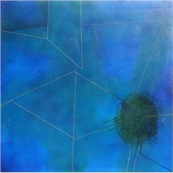 William Schwedler, Blue Abstract, Oil Painting