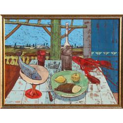 Gerard Sebastian, Dinner Table Still Life, Oil Painting