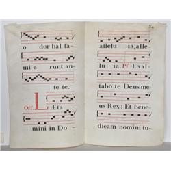 Four Spanish Antiphonary Vellum Sheets