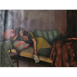 Rugero Valdini, The Letter, Oil Painting