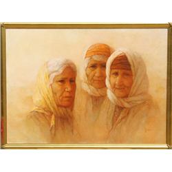 William Weintraub, Three Women, Oil Painting