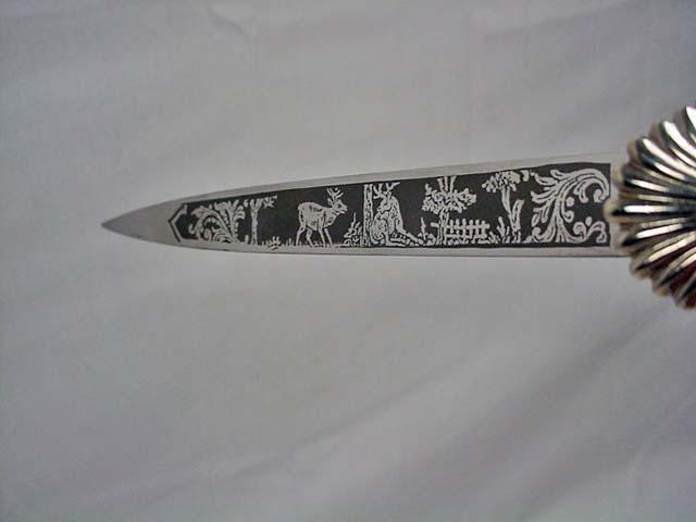 WW2 GERMAN NAZI MINIATURE ENGRAVED HUNTING CUTLASS