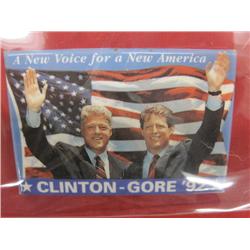 1992 Clinton-Gore Rectangular Press Photo Pin