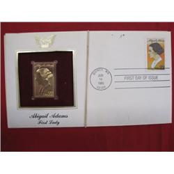 First Day of Issue Abigail Adams First Lady Stamp June 14, 1985