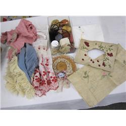 Boxed Lot of Vintage Linens