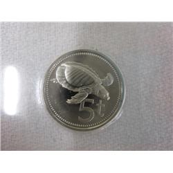 1975 5t New Guinea Silver Proof -MIP