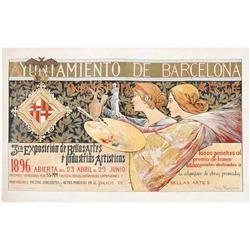 3ra EXPOSICIÓN DE BELLAS ARTES I INDUSTRIAS ARTISTICAS. RIQUER, A DE. 1896. 96x151 38x50. Lit