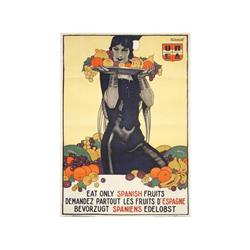 EAT ONLY SPANISH FRUITS. PENAGOS. (1930 CA.). 100x70cm. (40x27in). Litografía. A-. Entelado.