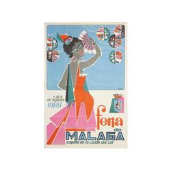 FERIA DE MALAGA. CAPITAL DEL COSTA DEL SOL. MORENNO. 1969. 93x61cm. (33x24in.). Litografía. B