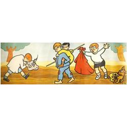 JUEGOS INFANTILES. TRILLO. (1930 CA.). 380x35cm. (149x13,5in.). Litografía. A. ARTE Y CULTURA