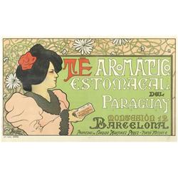 TE AROMATICO ESTOMACAL DEL PARAGUAY. YOULLOT. (1900 CA.). 39x65cm.(15,2x25,4in.). Litografía.