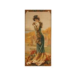 PANEL DECORATIVO. CAMPS, G. (1900 CA.). 69x32cm. (27x12,5in.). Litografía. A. Entelado. PUBLI