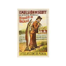 EMULSION DE SCOTT. (1920 CA.). 108x71cm. (42,5x28in.). Litografía. B-. Entelado. PUBLICIDAD.