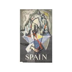 SPAIN. ORTEGA. (1950 CA.). 100x62cm. (40x24in.). Litografía. B+. Leve pérdida de papel en una